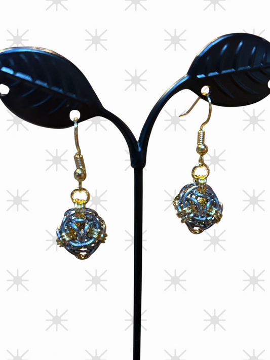 Silver and Gold Plated Earrings Helm Style. Handmade.
