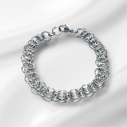 Handmade Stainless Steel Helm Pattern Bracelet (#1)