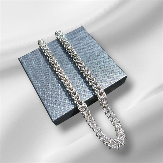 Handmade Classic Cube  Pattern Stainless Steel Chain