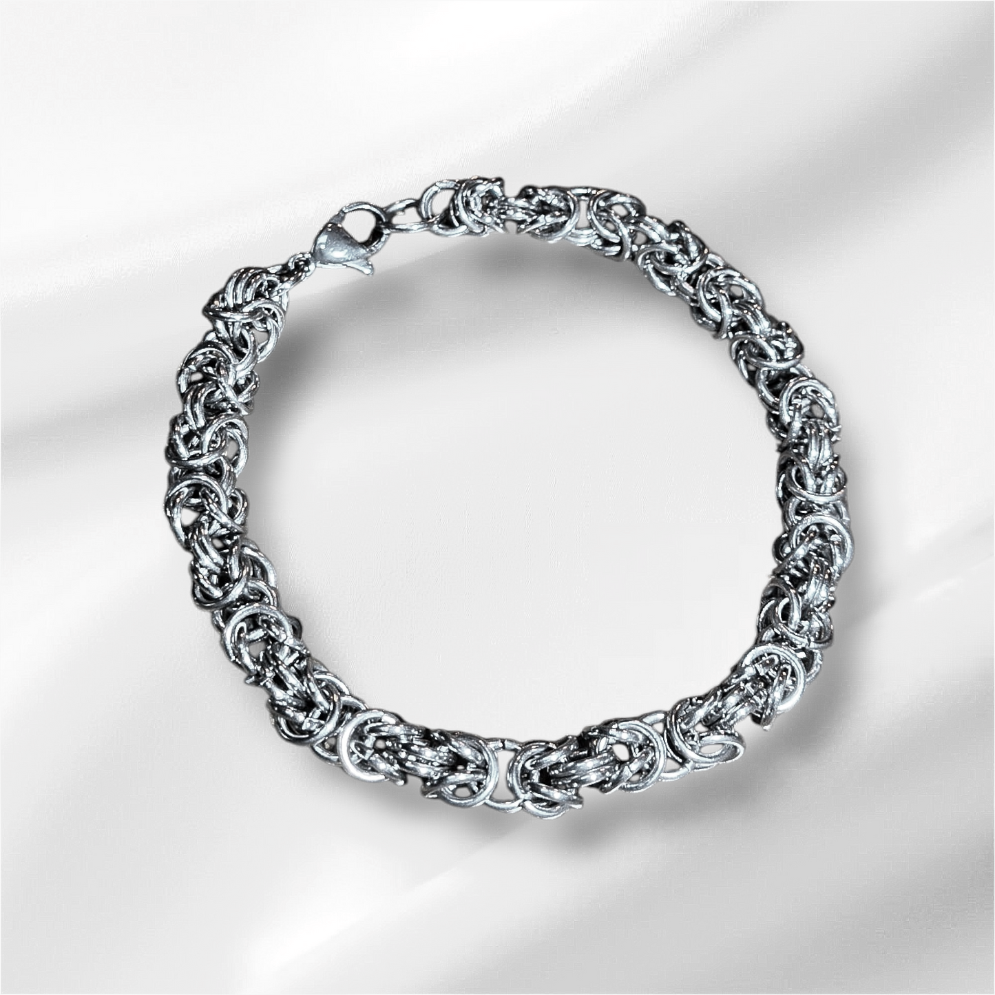 Handmade Stainless Steel Bezanthine Pattern Bracelet