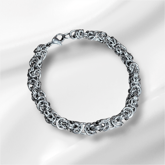 Handmade Stainless Steel Bezanthine Pattern Bracelet