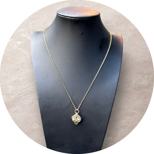 Silver and Gold Combined Pendant Helm Style. Handmade. Stainless Steel. Silver and Gold Plated