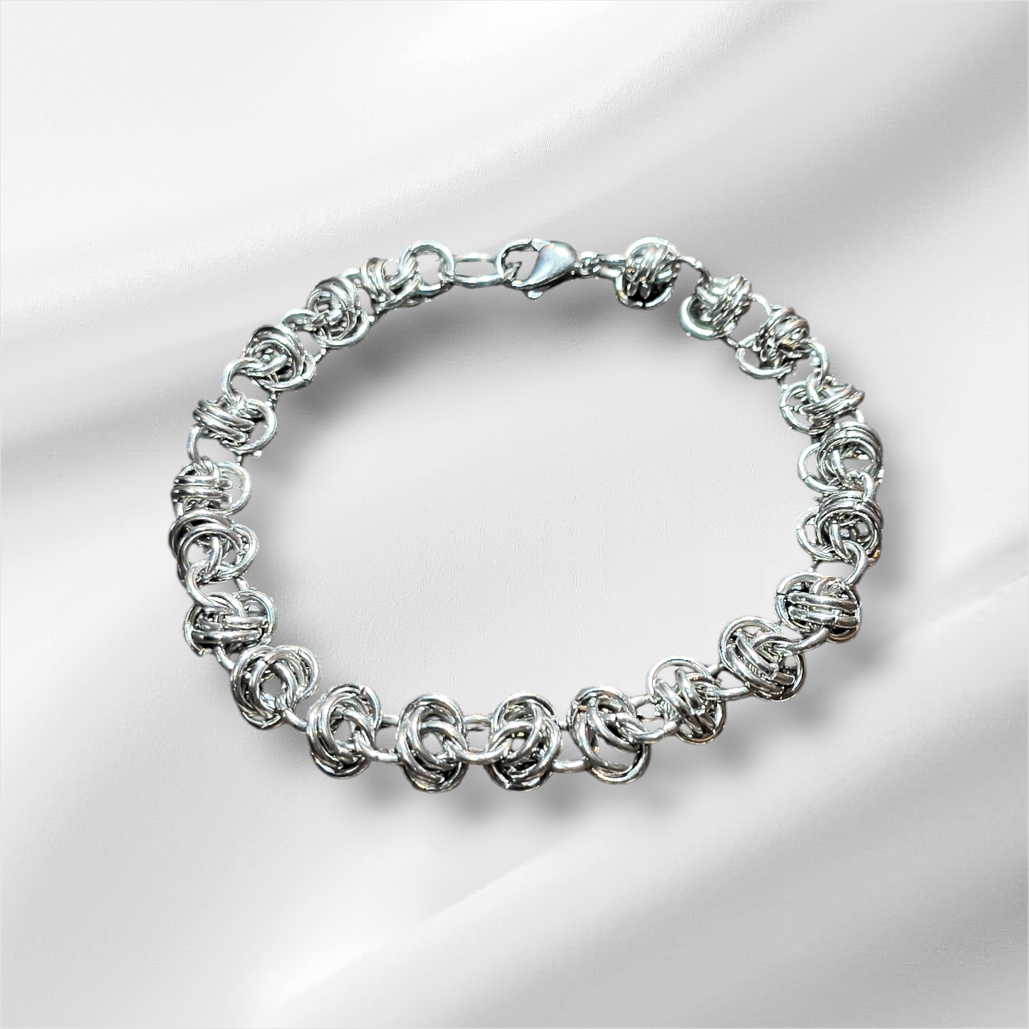 Handmade Stainless Steel Barrel Weave Pattern Bracelet