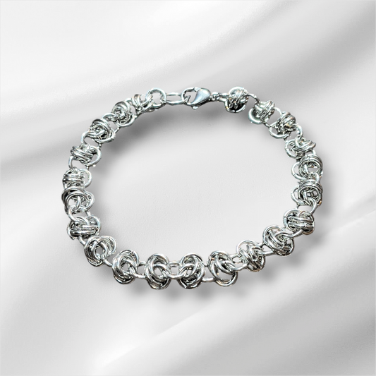 Handmade Stainless Steel Barrel Weave Pattern Bracelet