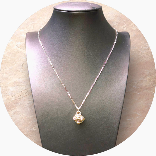 Elegant Pendant Helm Style. Handmade. Stainless Steel. Silver Plated