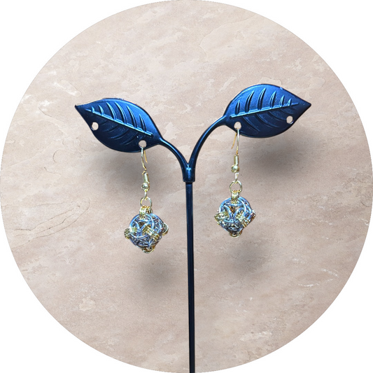 Silver and Gold Plated Earrings Helm Style. Handmade.
