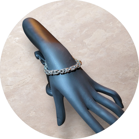 Handmade Stainless Steel Bezanthine Pattern Bracelet