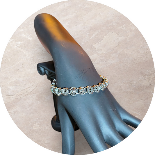 Handmade Stainless Steel Barrel Weave Pattern Bracelet