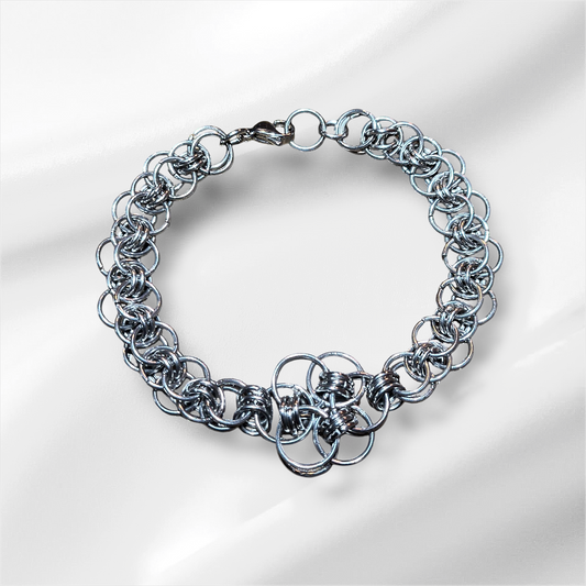 Handmade Stainless Steel Helm Pattern Bracelet (#2)