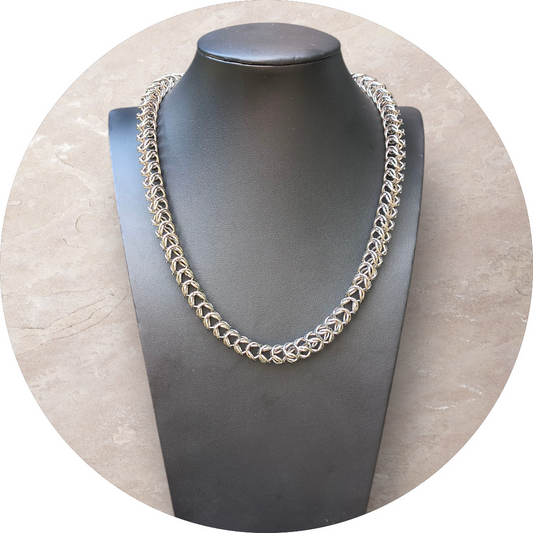 Handmade Classic Cube  Pattern Stainless Steel Chain